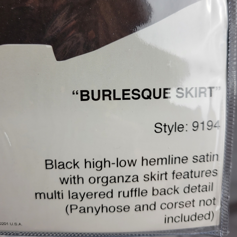 Dreamgirl Burlesque High Low Skirt Black S - Picture 5 of 7